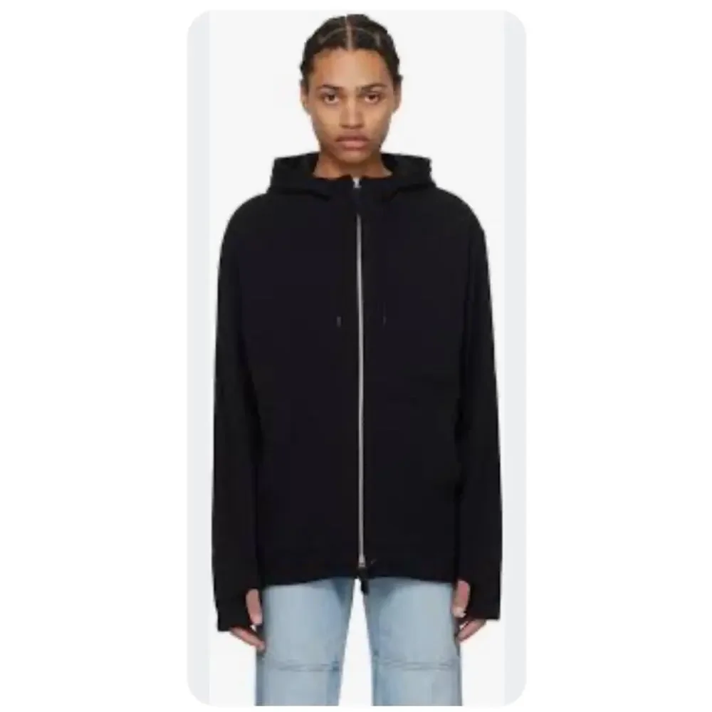 HELMUT LANG Relaxed Full Zip Hoodie Sweatshirt Black Oversized Cozy Men’s Size L - Picture 1 of 10